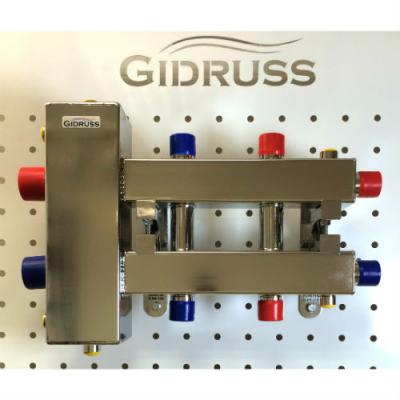 Коллектор отопления с гидрострелкой Gidruss BMSS-100-3DU из нержавеющей стали