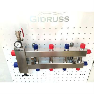 Коллектор отопления с гидрострелкой Gidruss BMSS-60-5DU из нержавеющей стали