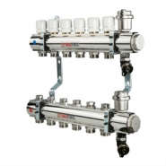 Коллектор теплого пола Valtec 1" 4x3/4" из латуни с балансировочными и термостатическими клапанами