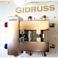 Коллектор отопления с гидрострелкой Gidruss компакт BMKSS-60-3DU из нержавеющей стали